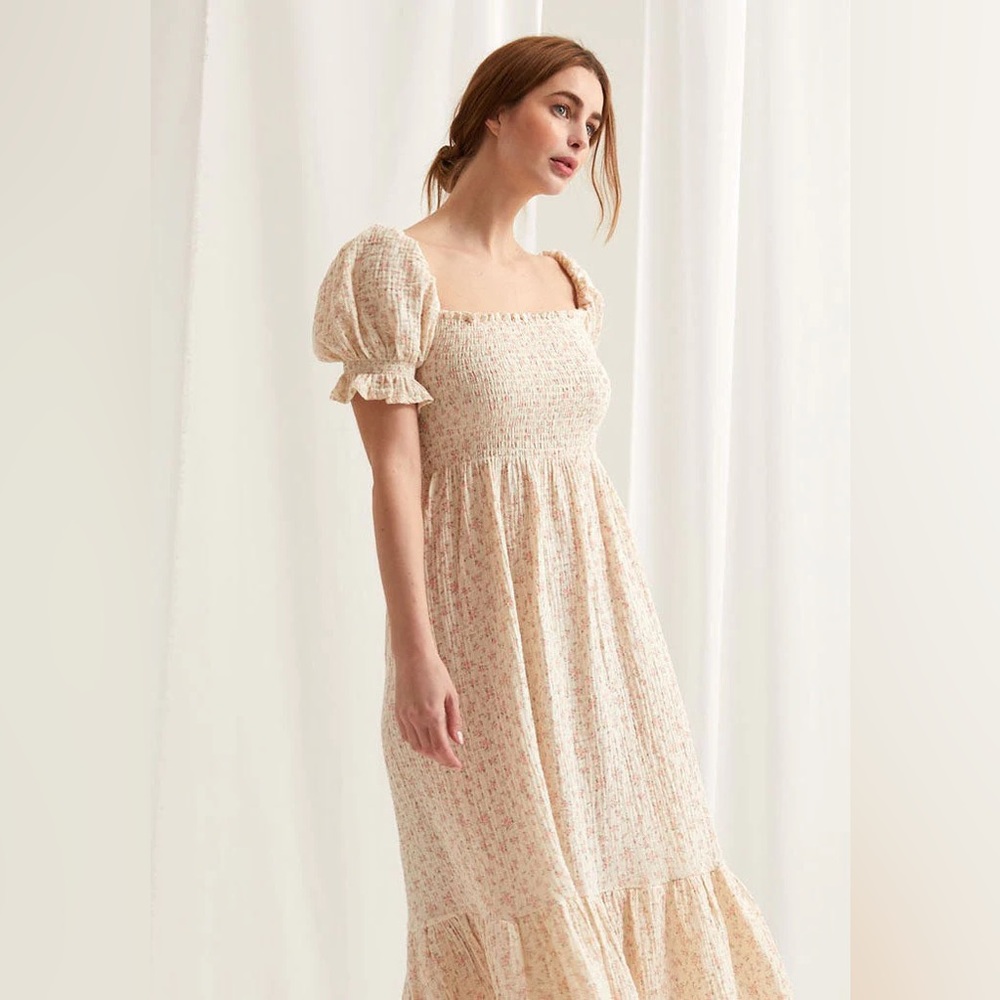 Nothing Fits But Sakura Dress Peach Floral